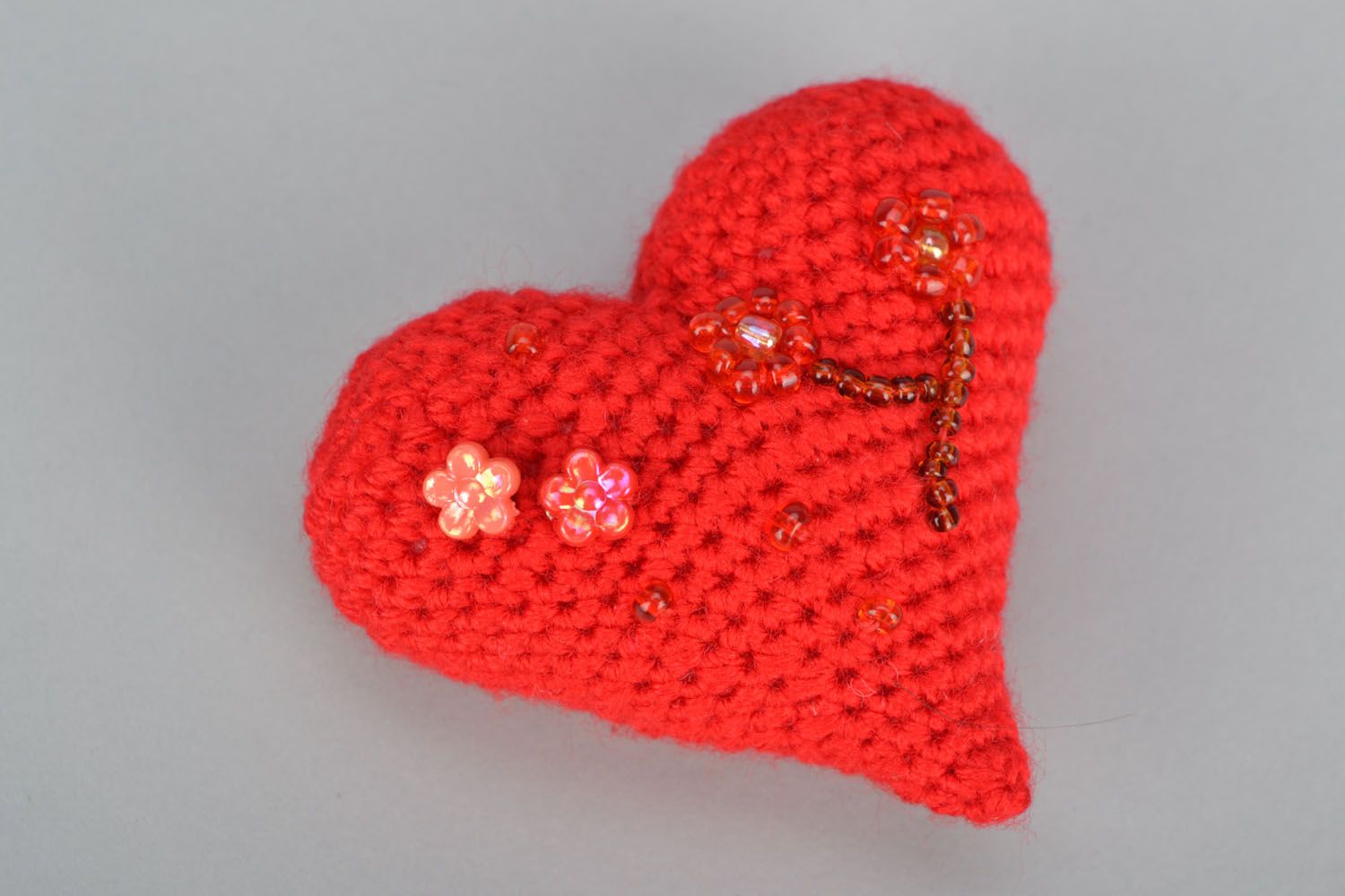 Jouet décoratif tricoté artisanal Coeur photo 2