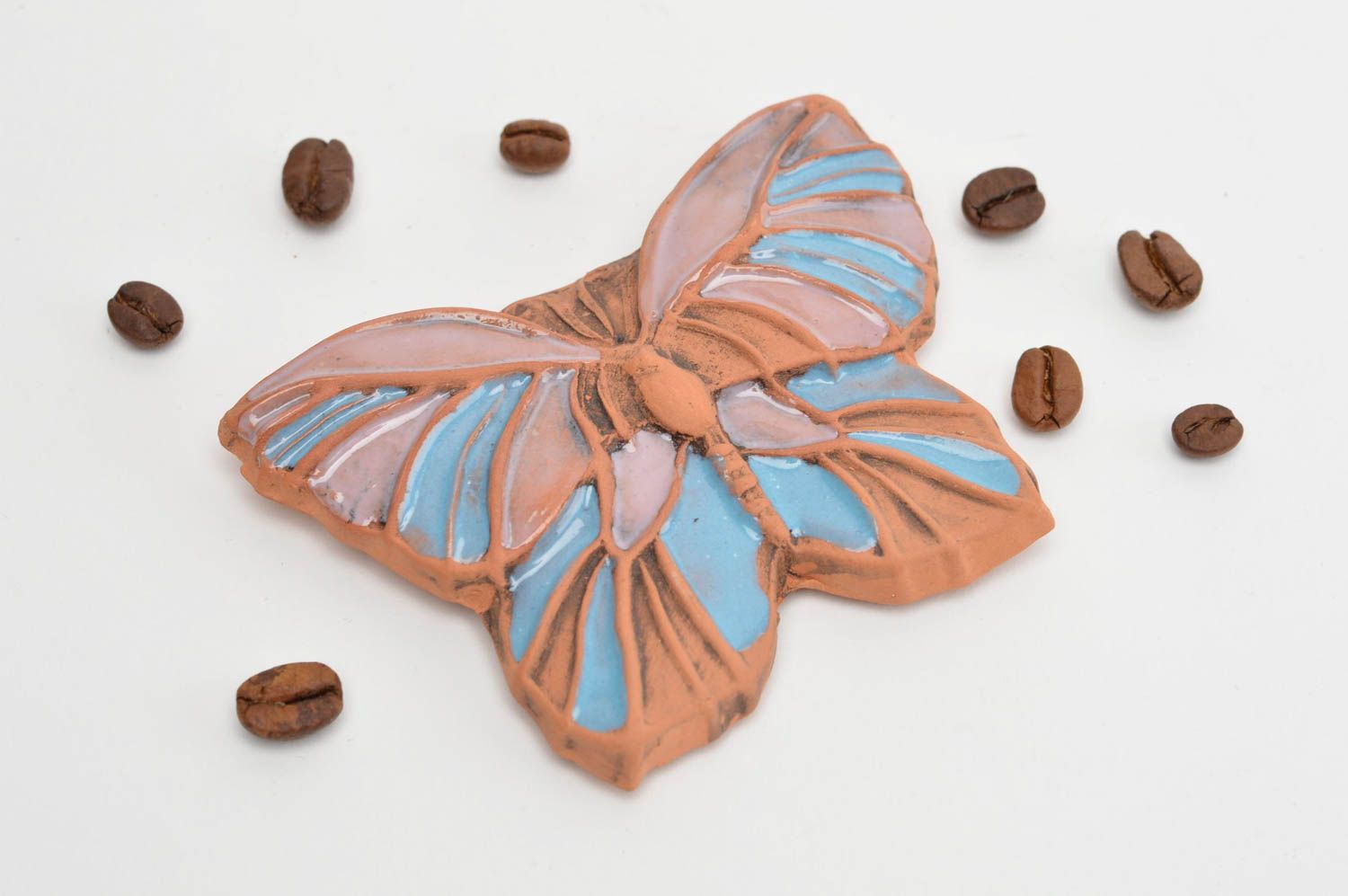 Handmade Wanddeko Schmetterling Keramik Kühlschrankmagnet für Küchen Deko foto 1