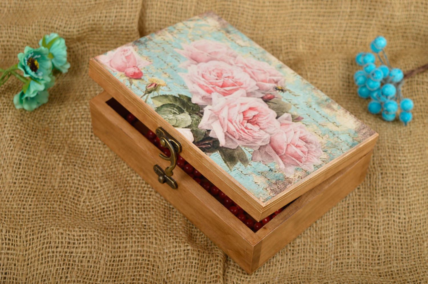 Handmade jewelry box wooden jewelry gift boxes gifts for women home decor photo 1