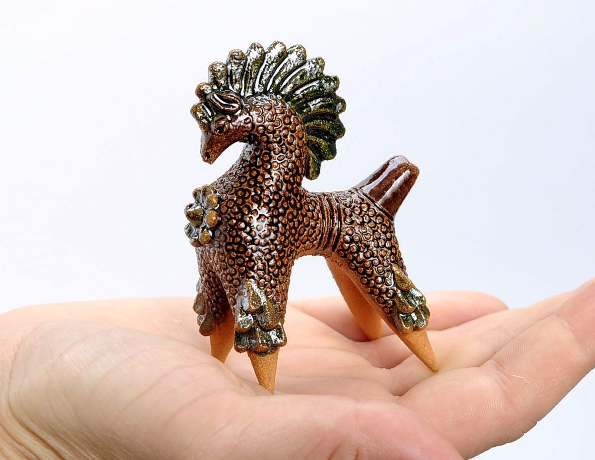 Ceramic penny whistle in the form of horse photo 5