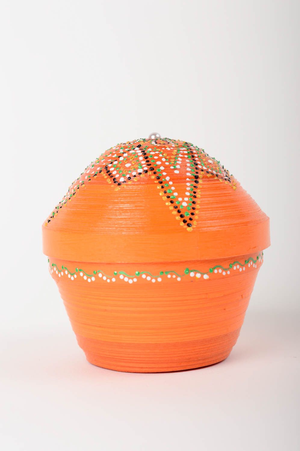 Orange handmade jewelry box painted beautiful home decor stylish accessories photo 1
