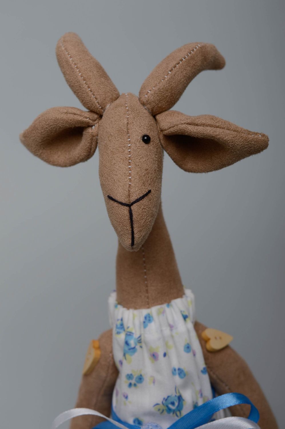 Handmade fabric toy goat photo 2
