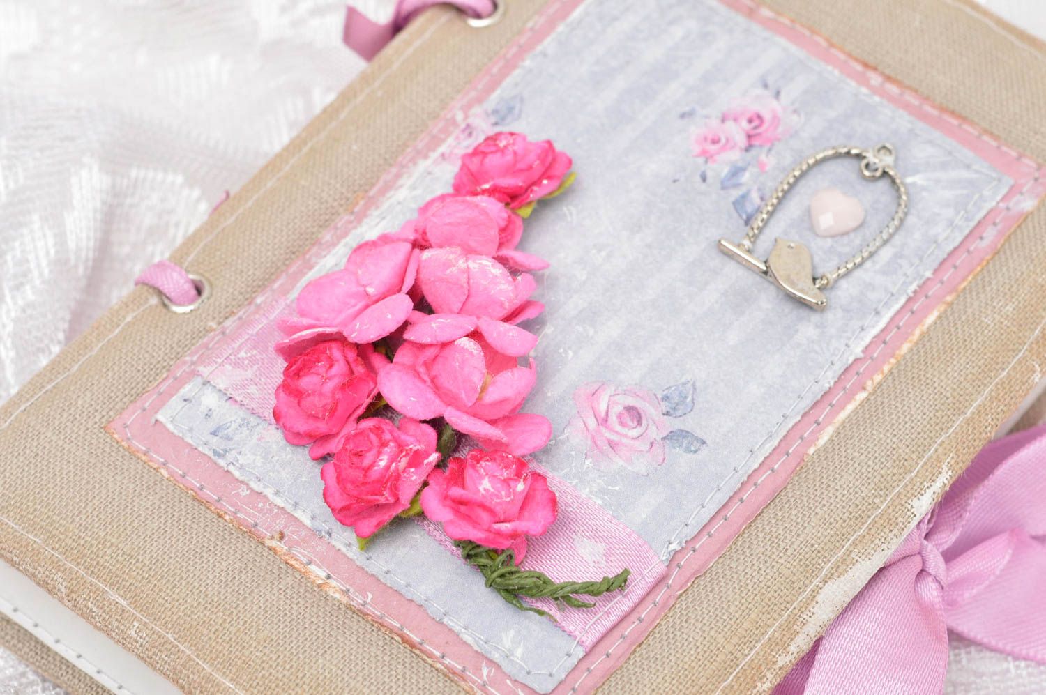 Handmade designer notepad handmade scrapbooking notebook stylish diary for girl photo 3