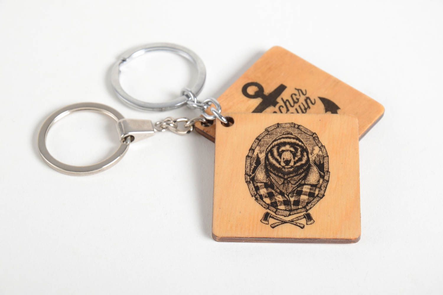 Handmade keychains wooden souvenir handmade gift ideas designer keychain photo 3