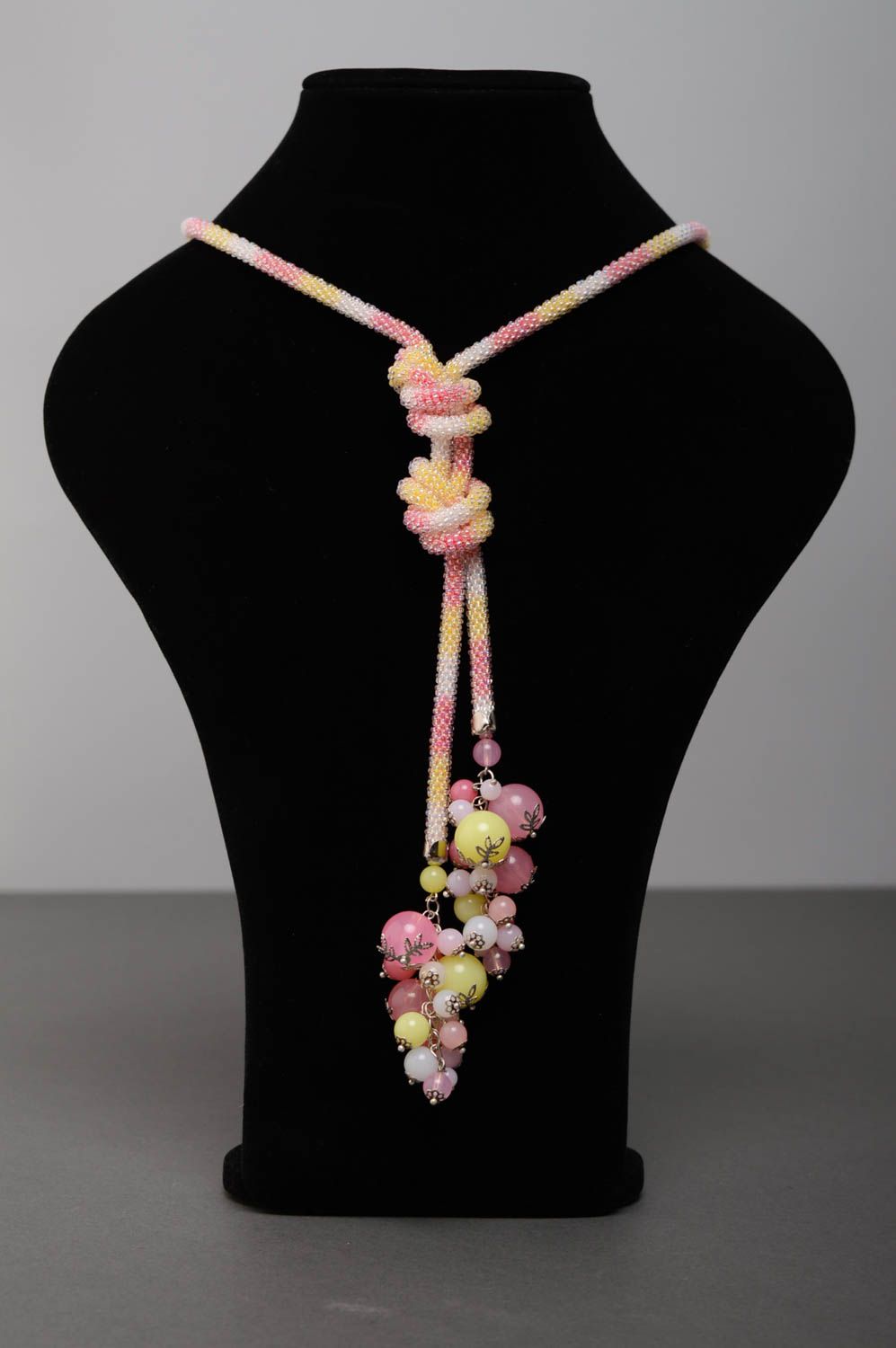 Beaded lariat necklace Candy Dots photo 1