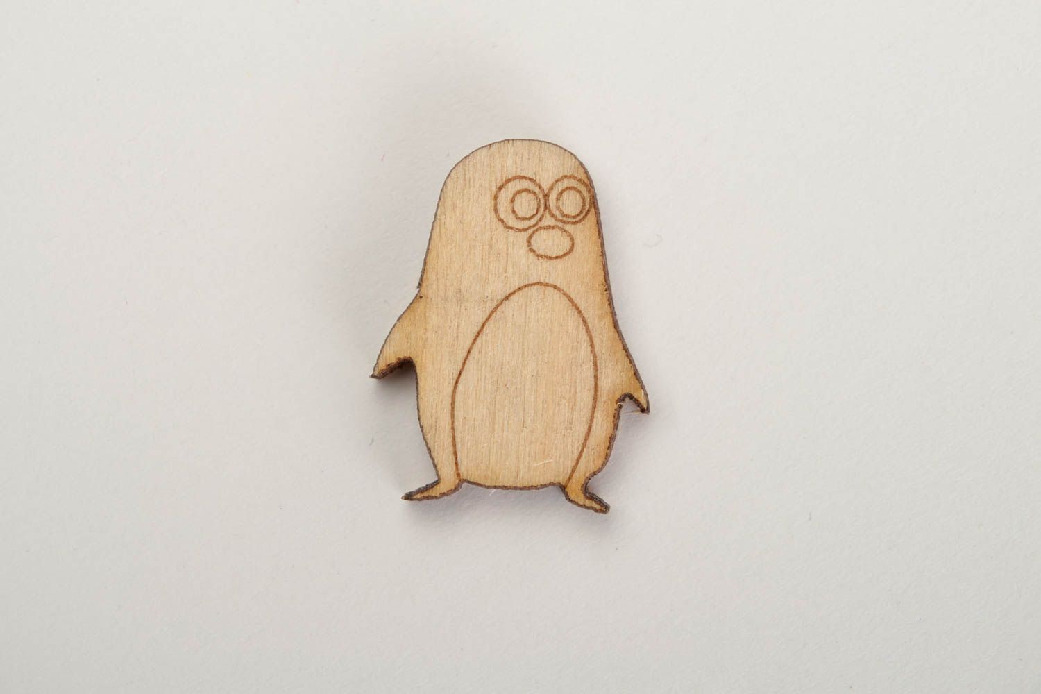 Handgemachte Miniatur Figur kleine Figur zum Bemalen Holz Rohling Pinguin  foto 3