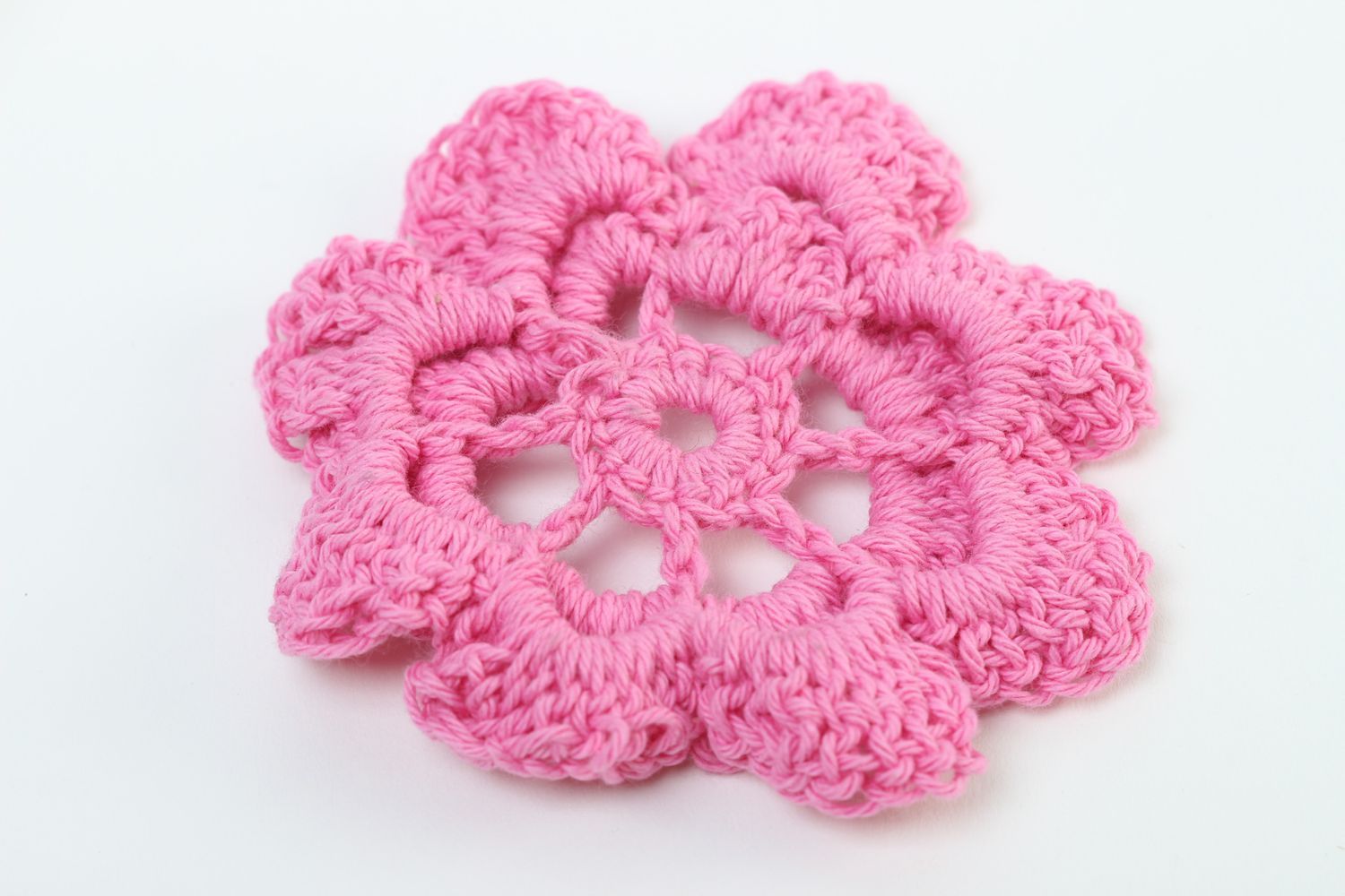 Crocheted flower handmade decorative flowers hair accessories craft supplies photo 4