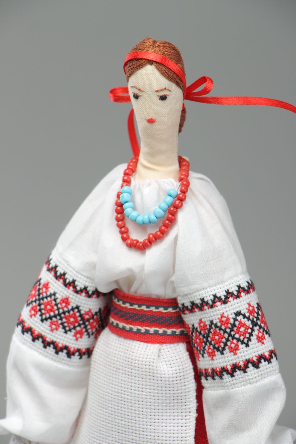 Кукла ручной работы в национальном костюме декоративная большая тряпичная  фото 2