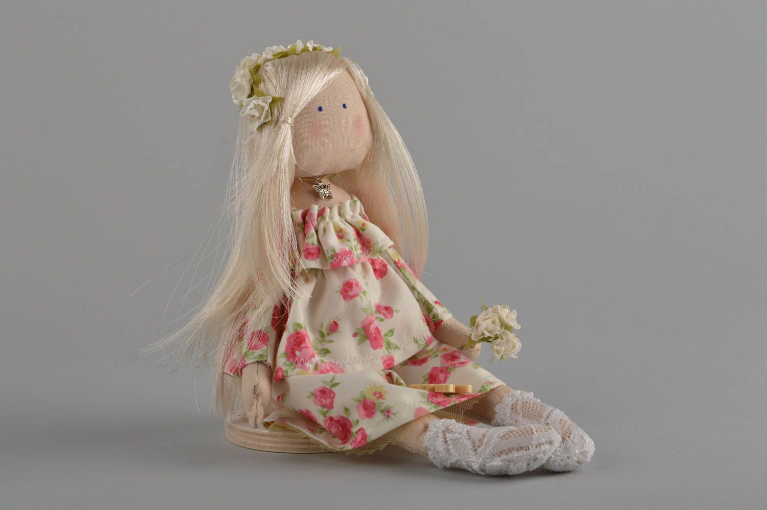 Handmade Designer Puppe Stoff Spielzeug aus Baumwolle Deko Puppe Prinzessin foto 2