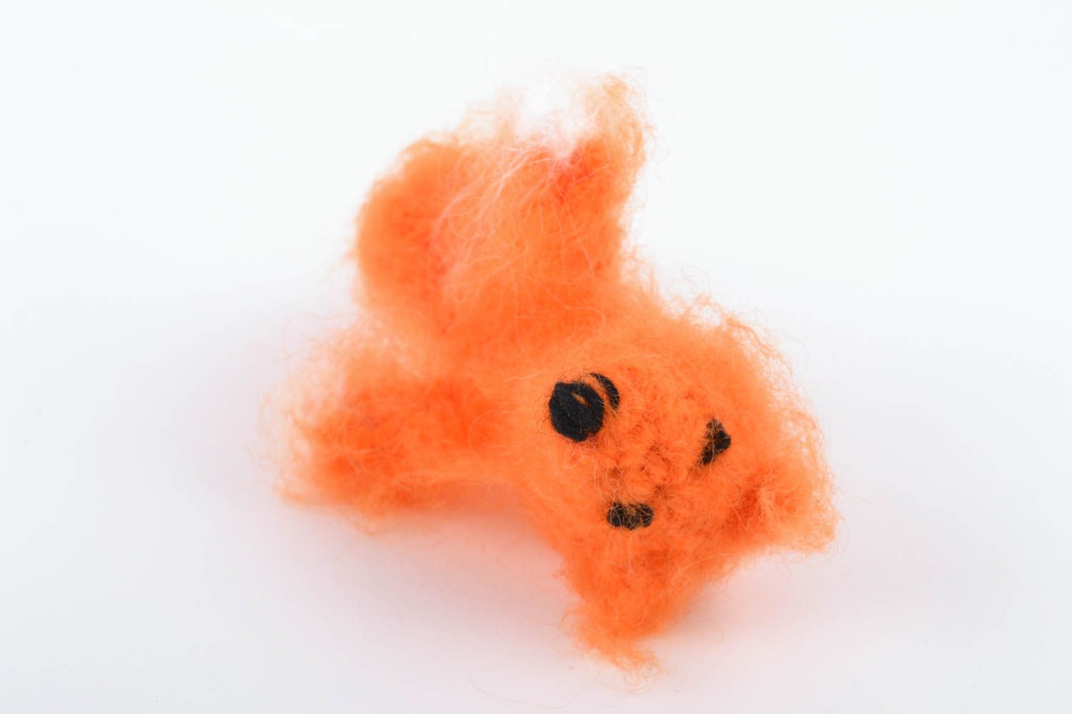 Пальчиковая игрушка лисичка ручной работы шерстяная вязаная рыженькая детская фото 5