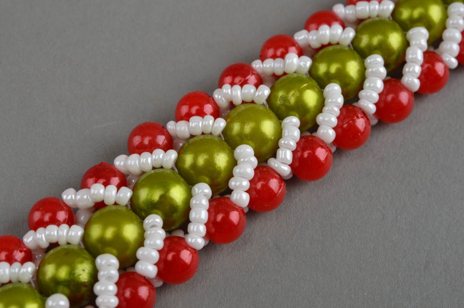 Bracelet tissé en perles de rocaille et perles fantaisie multicolore fait main photo 5