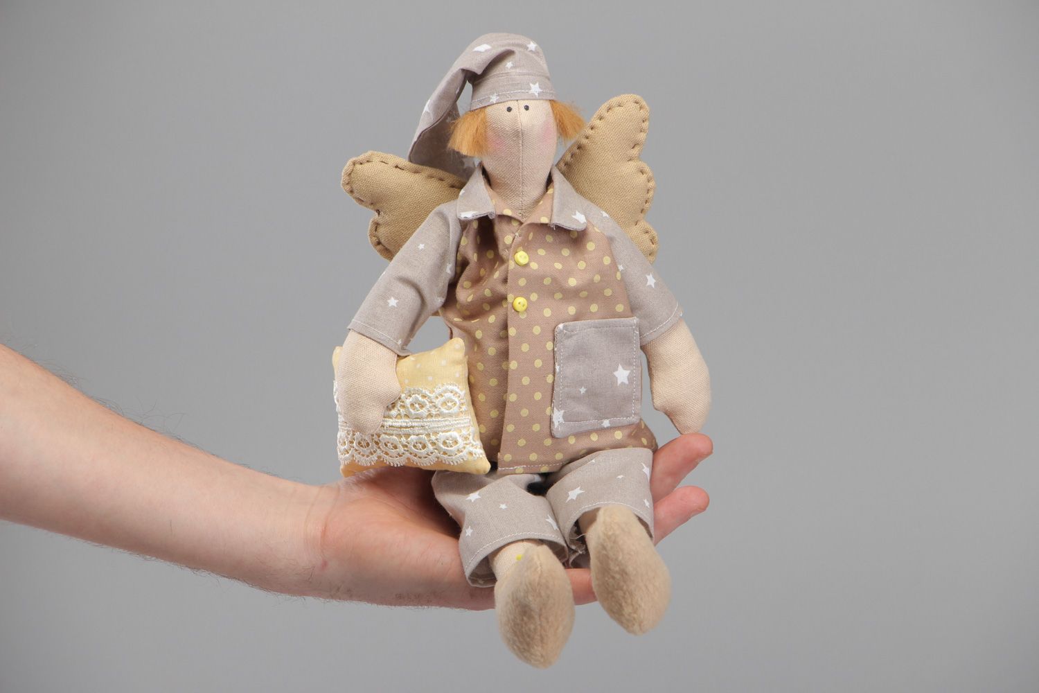 Muñeco de trapo hecho a mano angelito decorativo juguete para niños original  foto 4