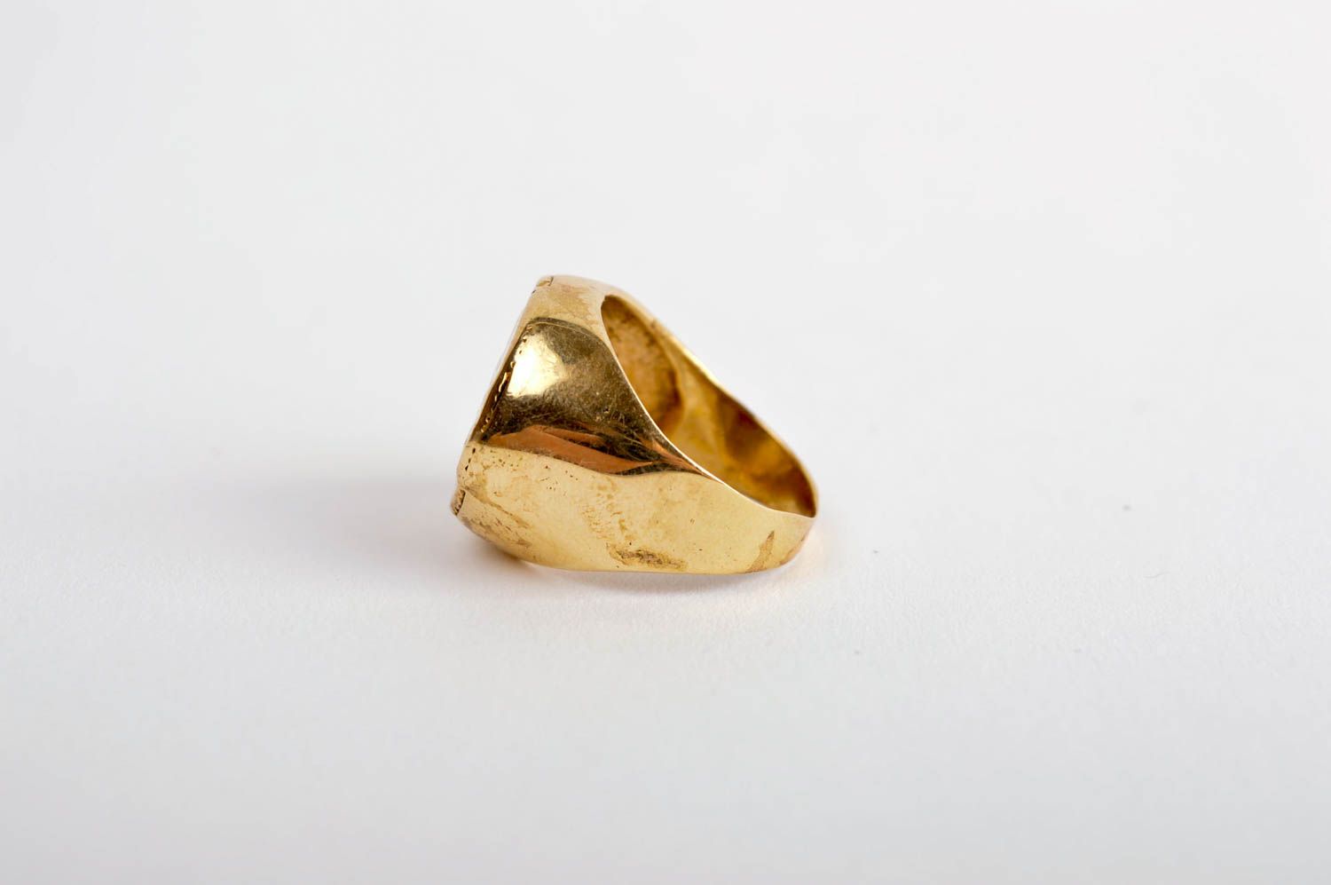 Handmade unusual ring unisex accessory metal ring brass designer ring photo 3