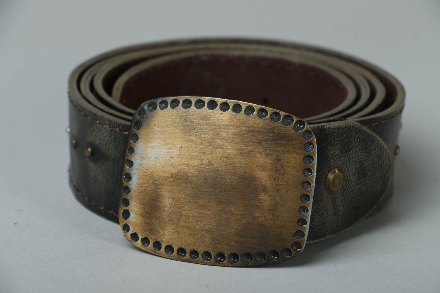 Genuine leather belt for men photo 4