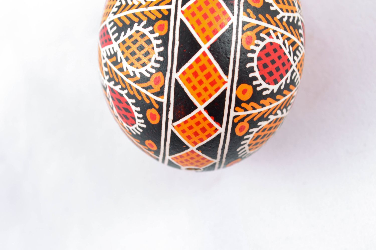 Painted Easter chicken egg with rich pattern photo 4