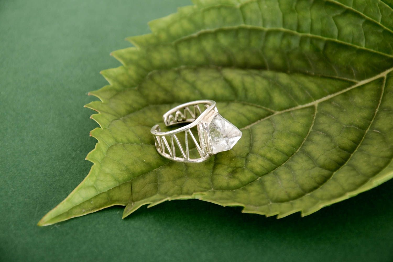 Handmade jewellery designer accessories seal ring silver ring gemstone jewelry photo 2