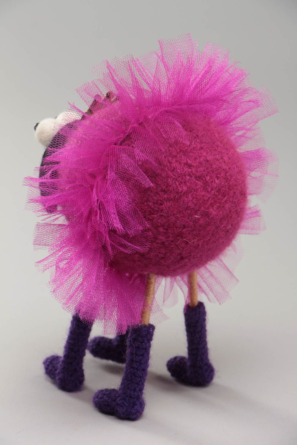Decorative soft crocheted toy lamb handmade unusual beautiful sheep in tutu photo 4