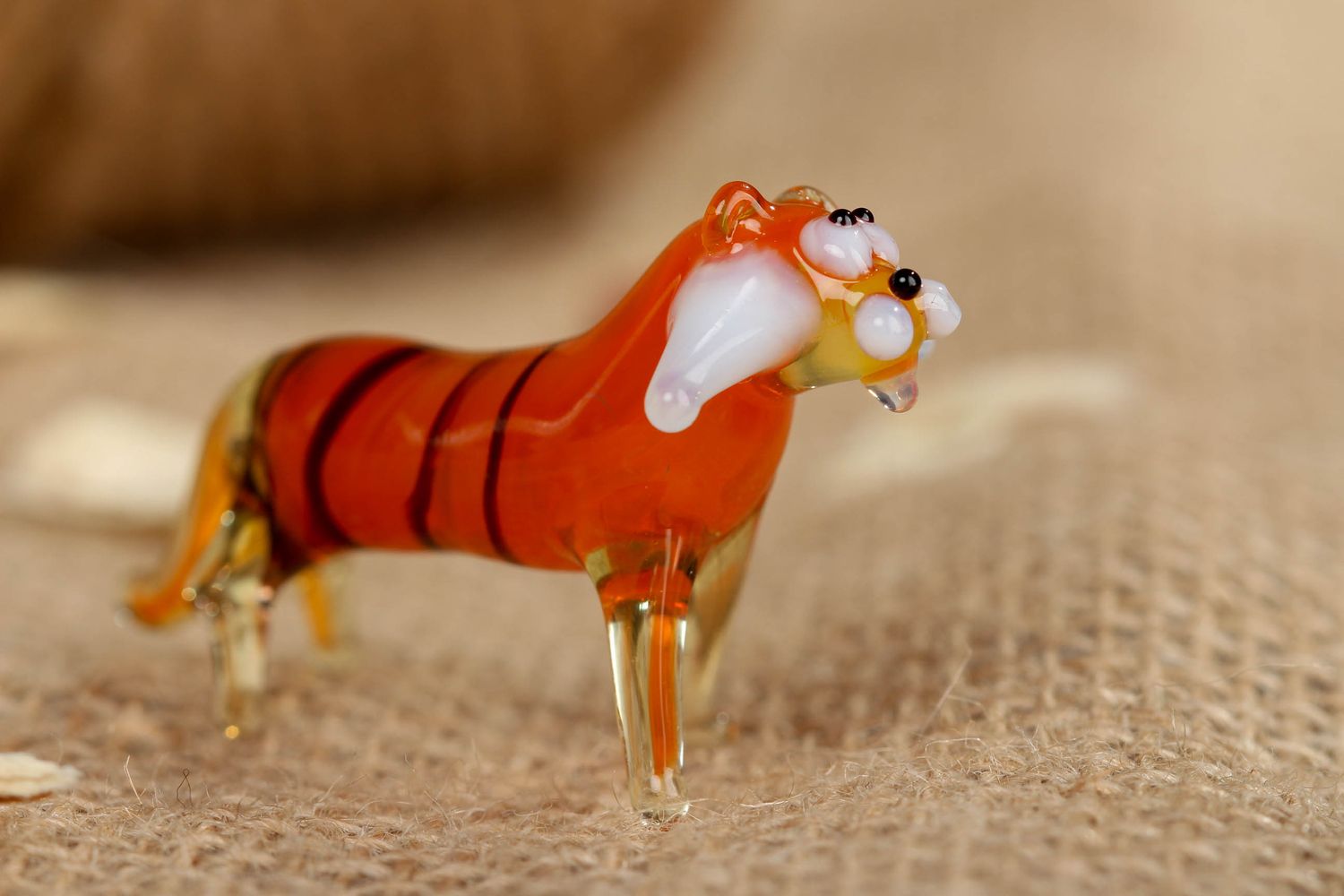 Lampwork Figurine Tiger aus Glas handmade foto 5