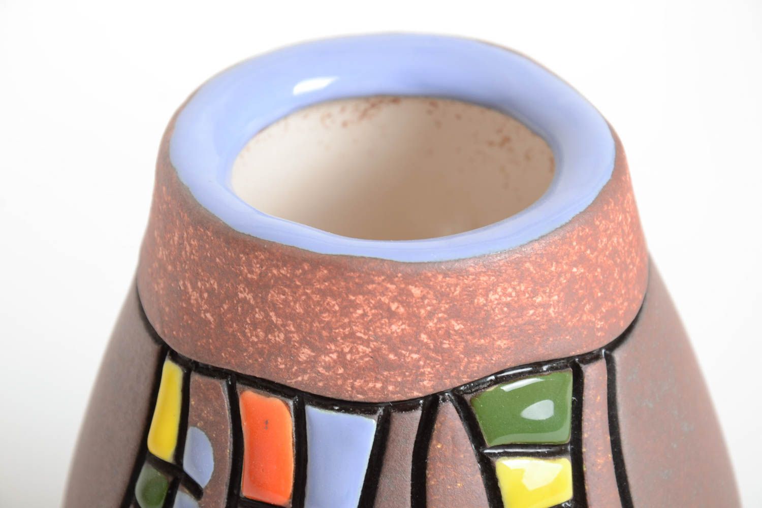 Handmade Keramik Vase Haus Deko hohe ausgefallene Vase schön originell 800 ml  foto 3
