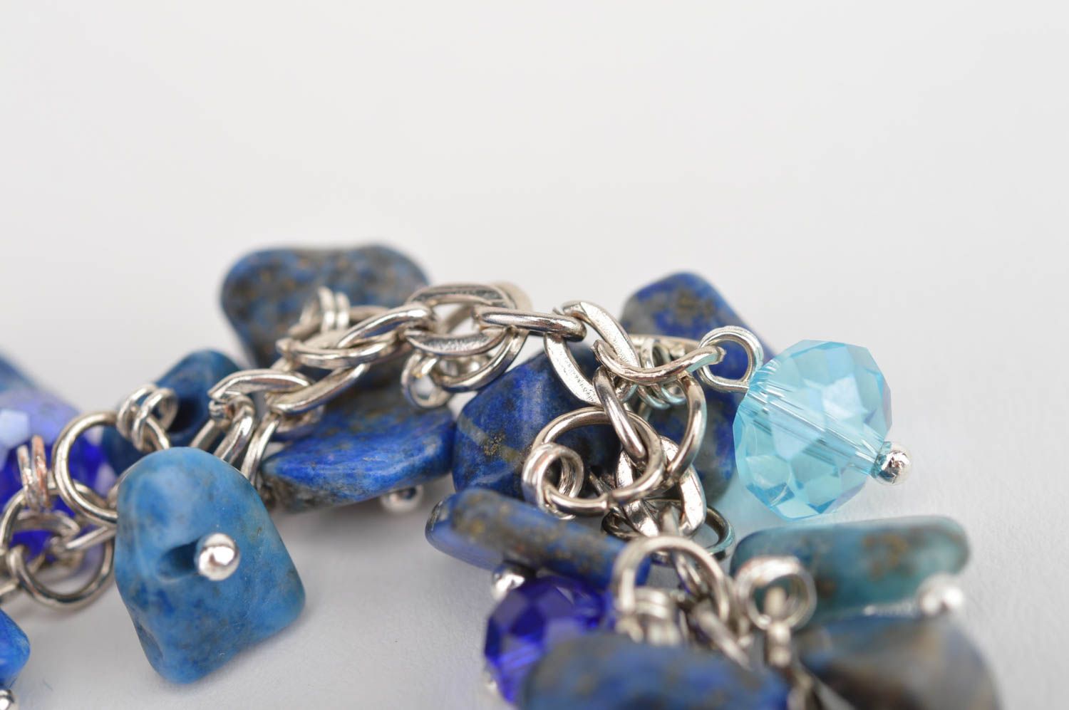 Bracelet bleu Bijou fait main élégant en perles fantaisie Cadeau pour femme photo 3