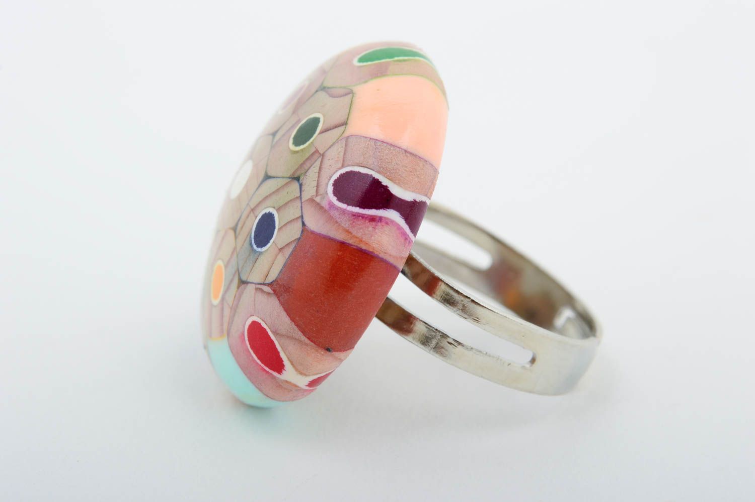 Handmade clay ring unusual designer ring designer jewelry wooden ring for girls photo 4