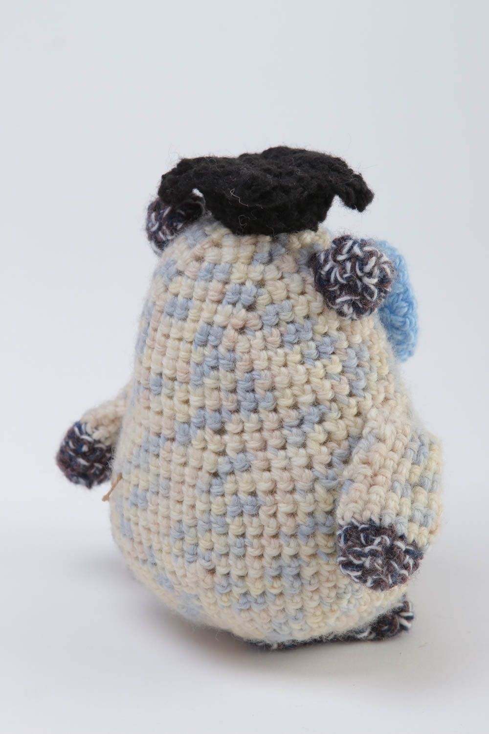 Jouet tricoté Peluche faite main petit hibou Cadeau enfant et décoration photo 4