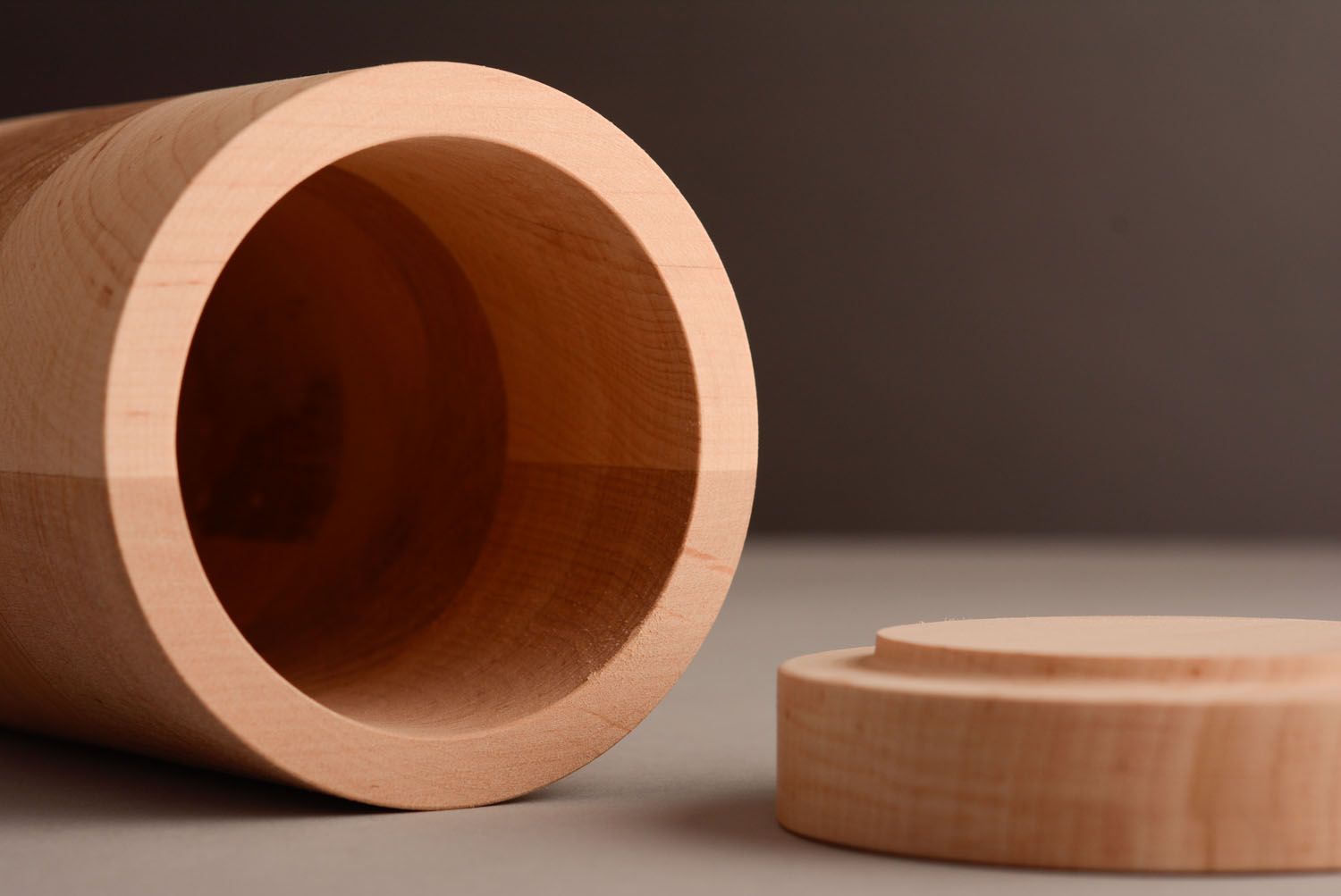 Boîte cylindrique en bois brut à décorer  photo 3