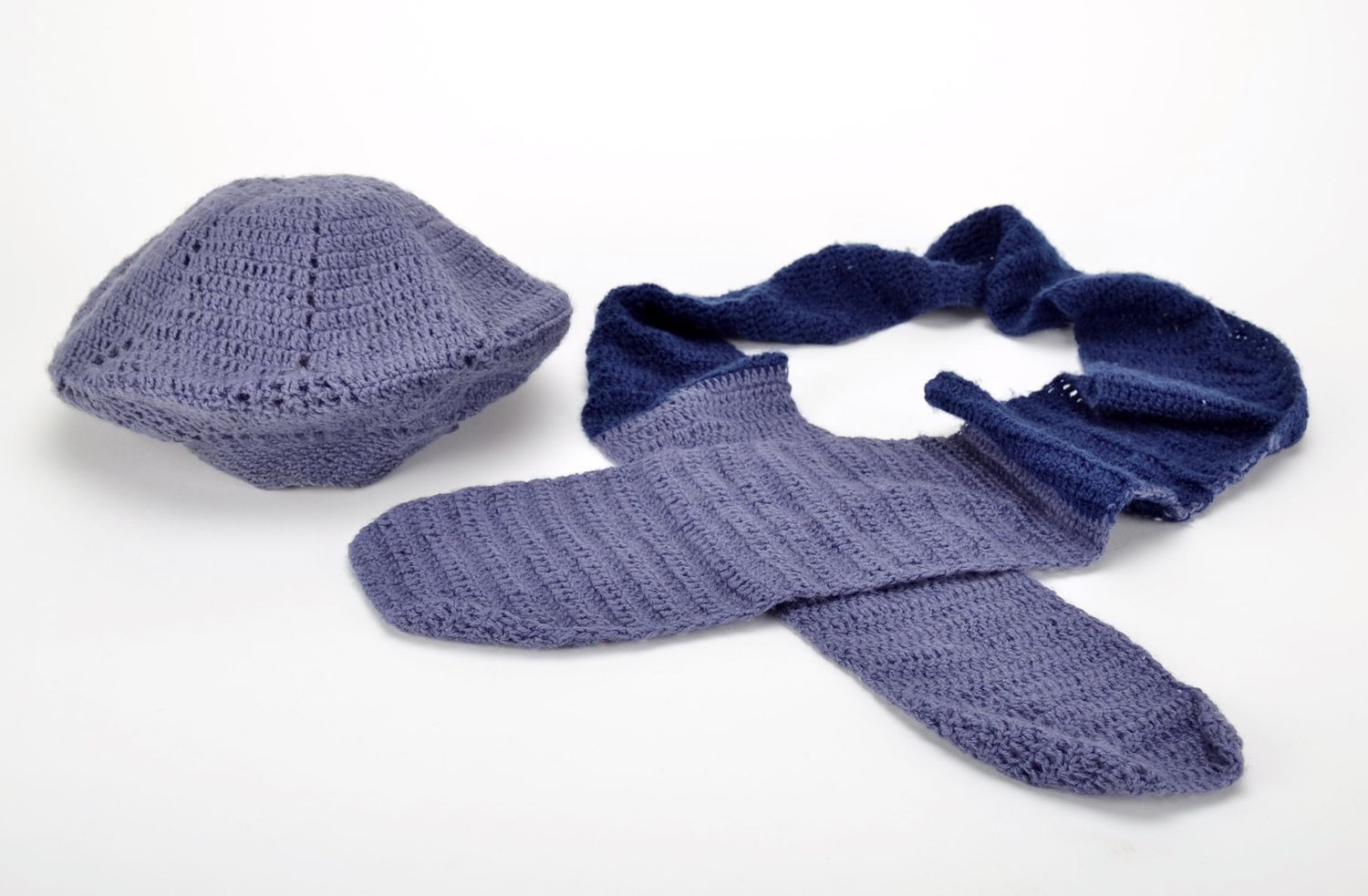 Béret et écharpe tricot crochet fait main photo 4