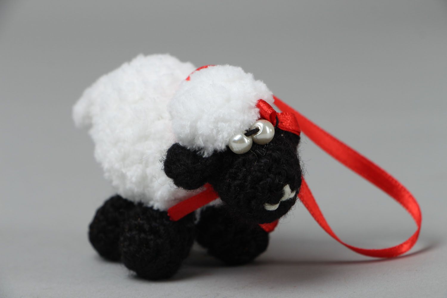 Handmade soft toy in the shape of lamb photo 1
