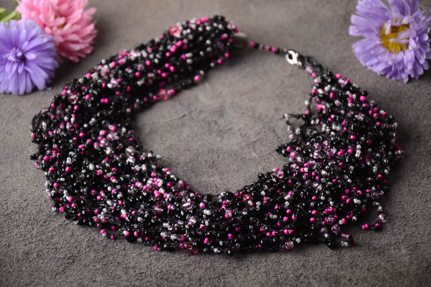 Handmade designer stylish necklace look for party beaded cute necklace photo 1