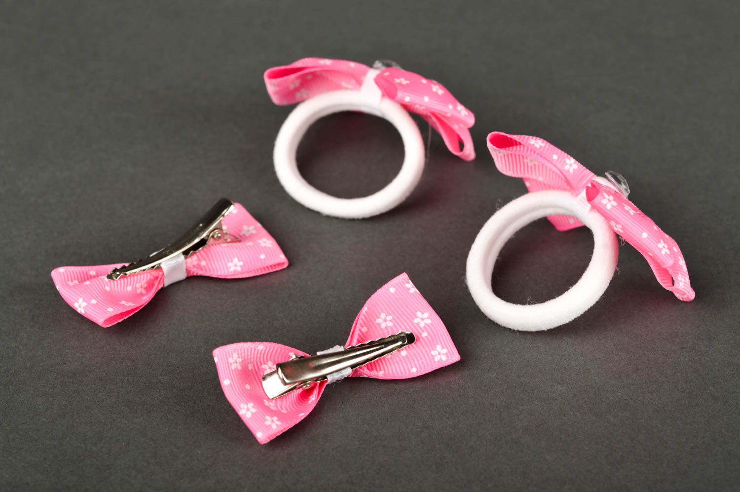 Adornos para el pelo rosados accesorios de moda artesanales regalos para niñas foto 3