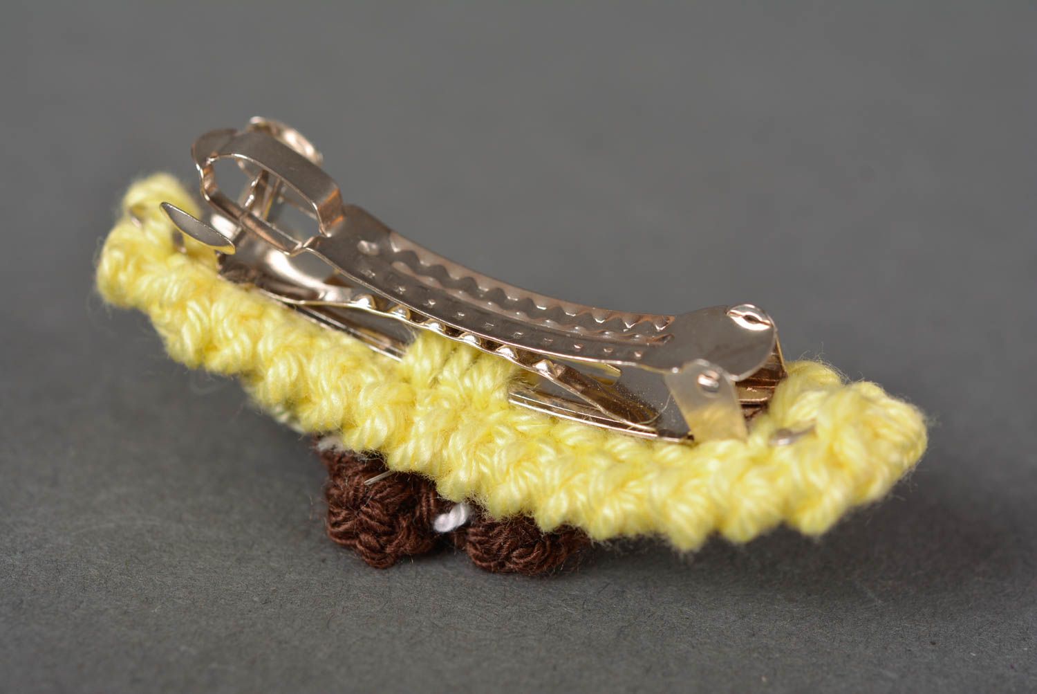 Handmade accessory for hair crocheted hair clip flower hair clip women fashion photo 4