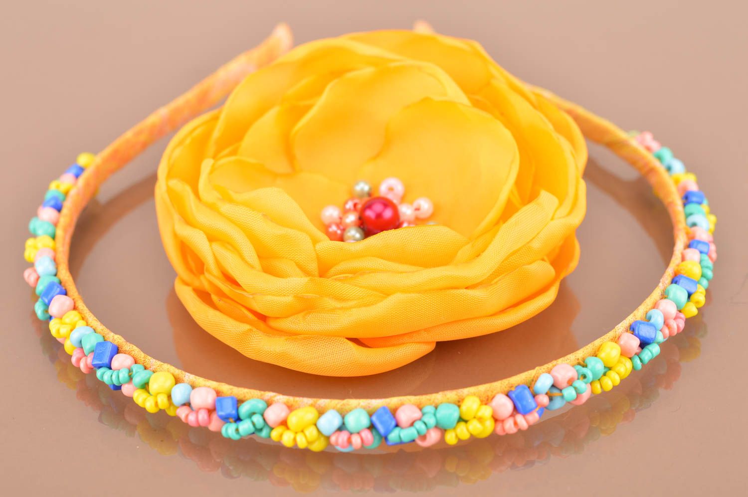 Set hair accessories handmade hairband and bright hairpin present for girl photo 2