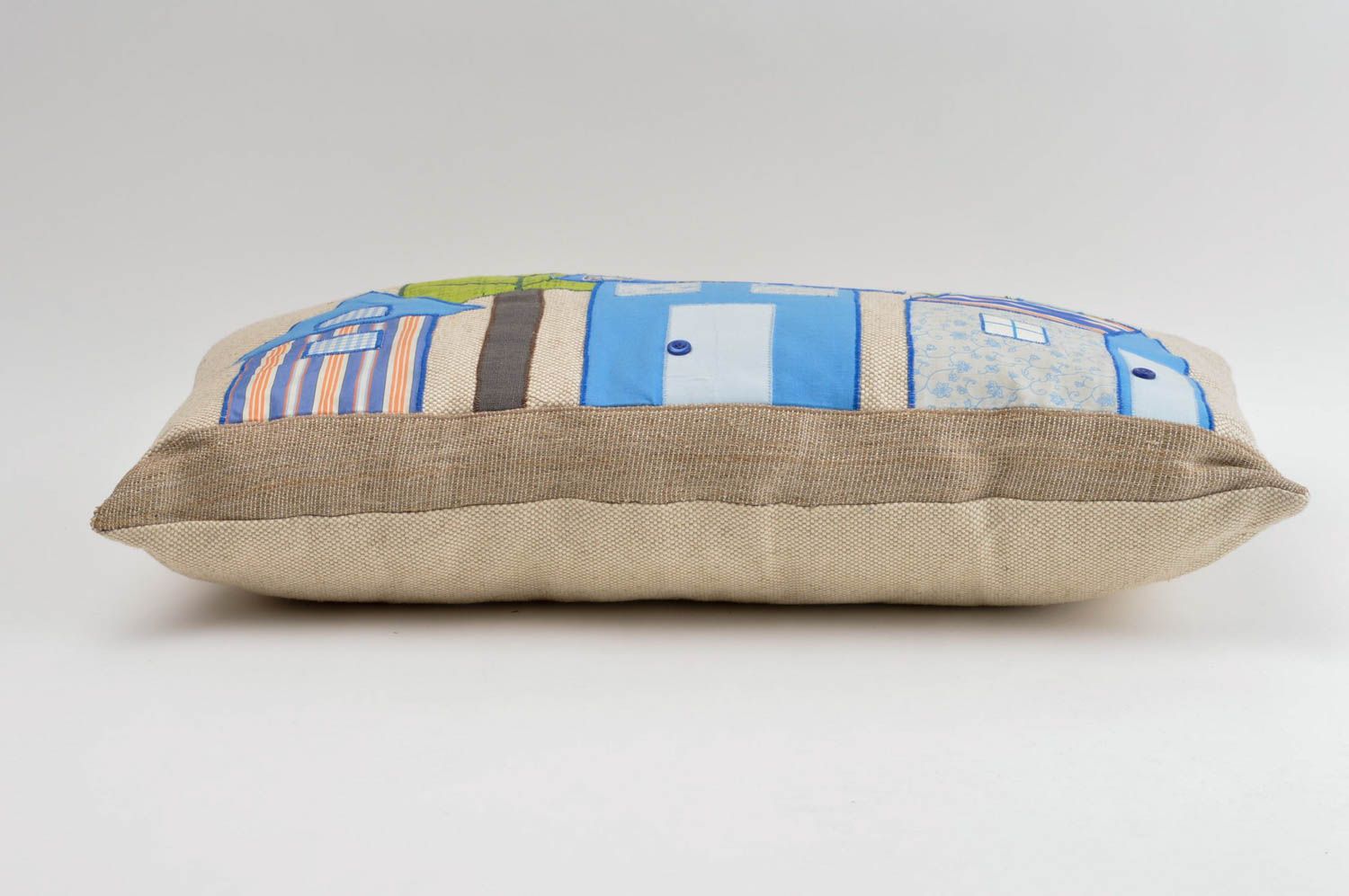 Диванная подушка ручной работы подушка на диван декоративная подушка домики фото 2