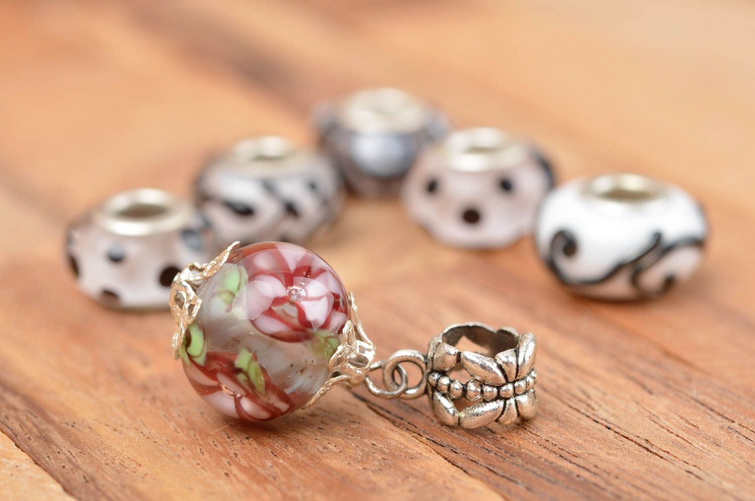 Handmade pendant women necklace unusual glass pendant beautiful lampwork pendant photo 1