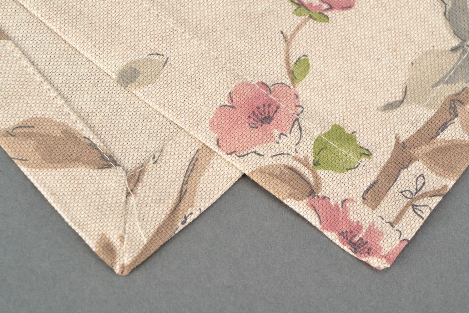 Nappe de table en tissu de coton avec imprimé floral original fait main photo 3