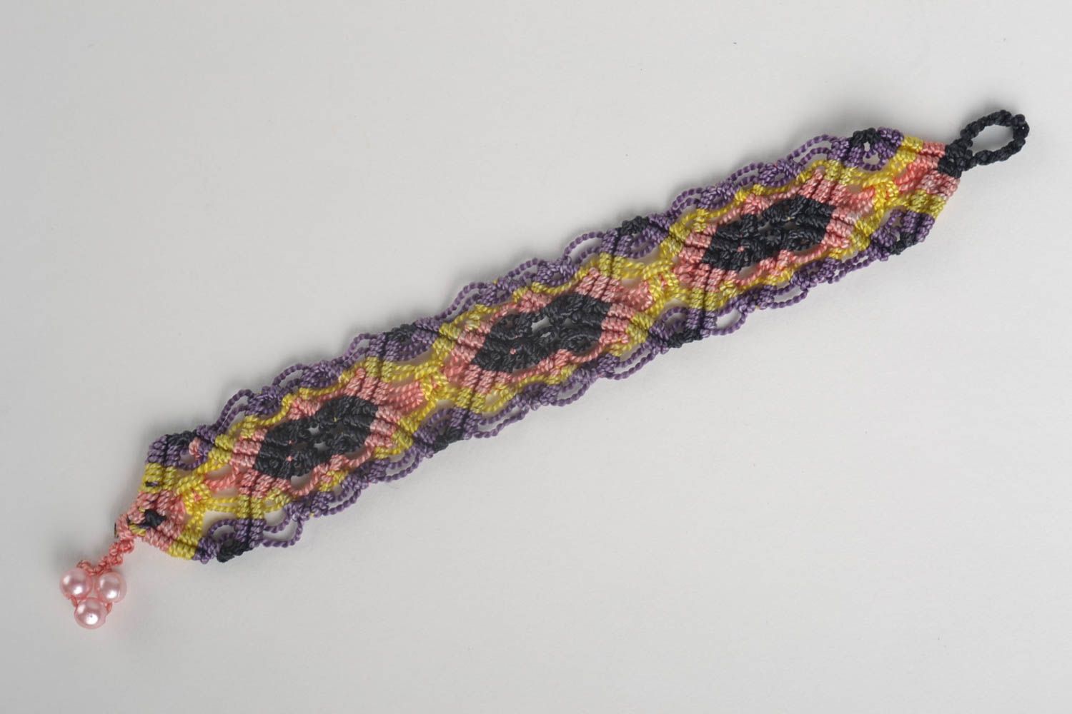 Широкий браслет ручной работы браслет на руку плетеный браслет красочный фото 2