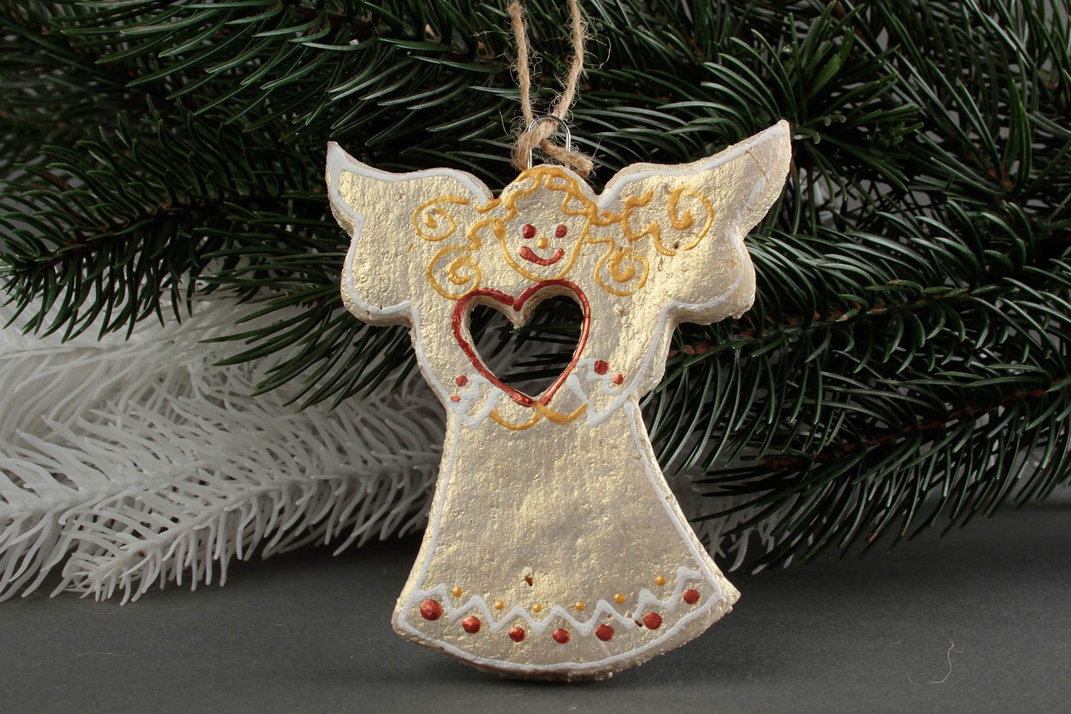 Ange à suspendre fait main Déco Noël pâte salée design Accessoire Noël photo 1