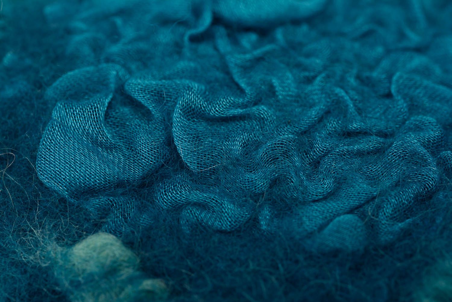 Originelle blaue Mütze aus Wolle warm schön Winteraccessoire für Frauen  foto 4