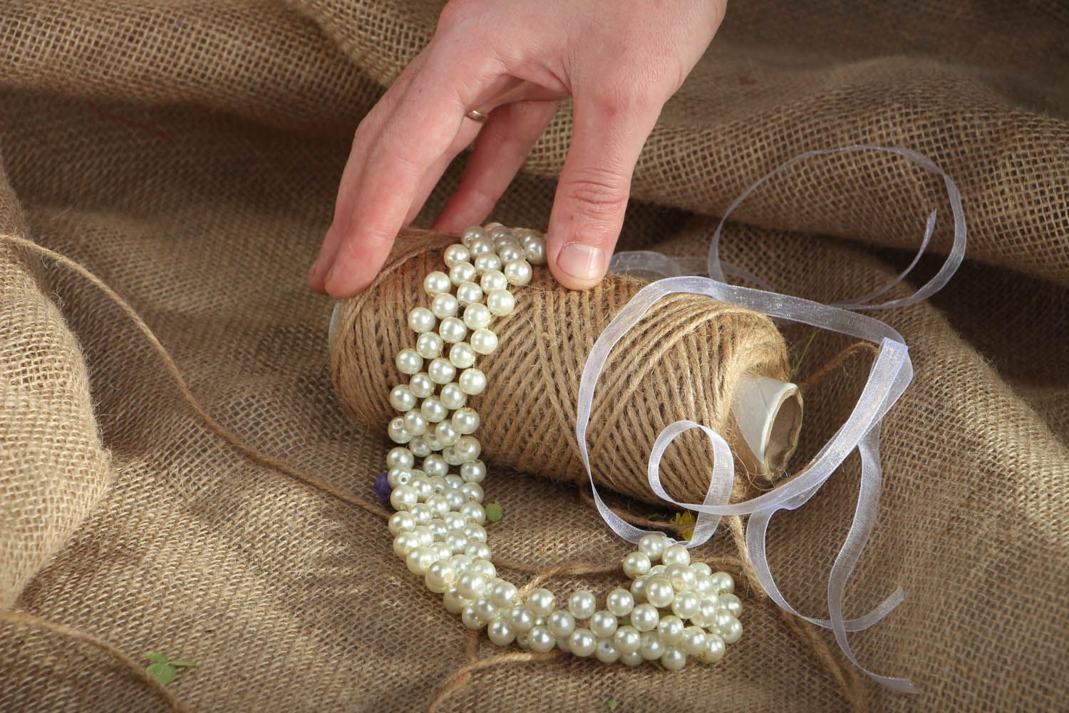 Collier de perles artificielles fait main photo 5