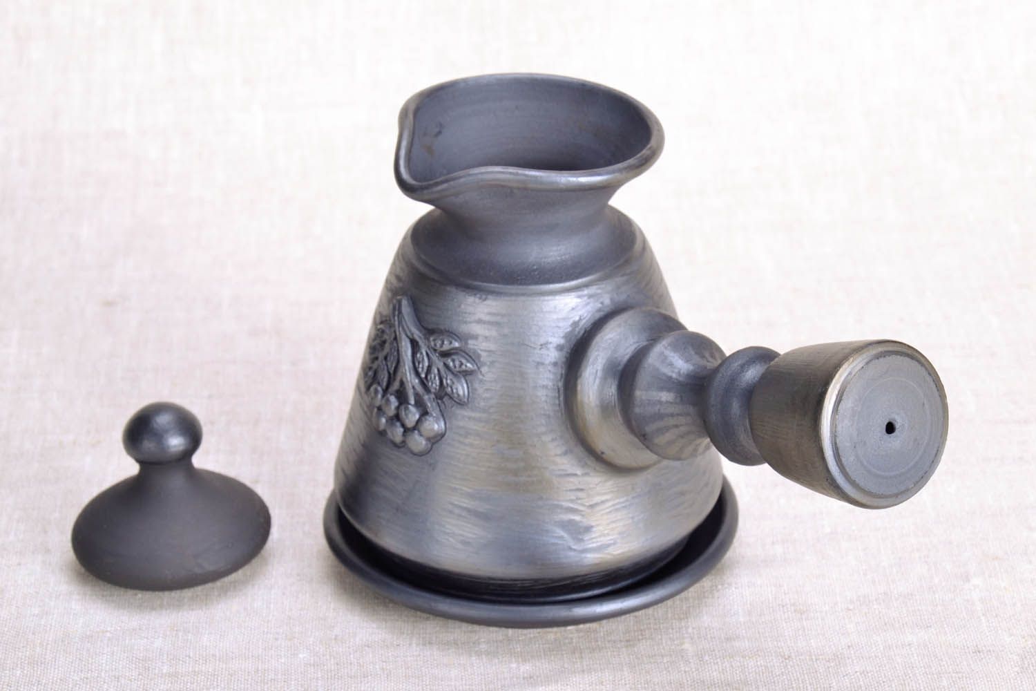 Cezve de argila feito à mão louça de cerâmica decorativa artesanal Viburno foto 4
