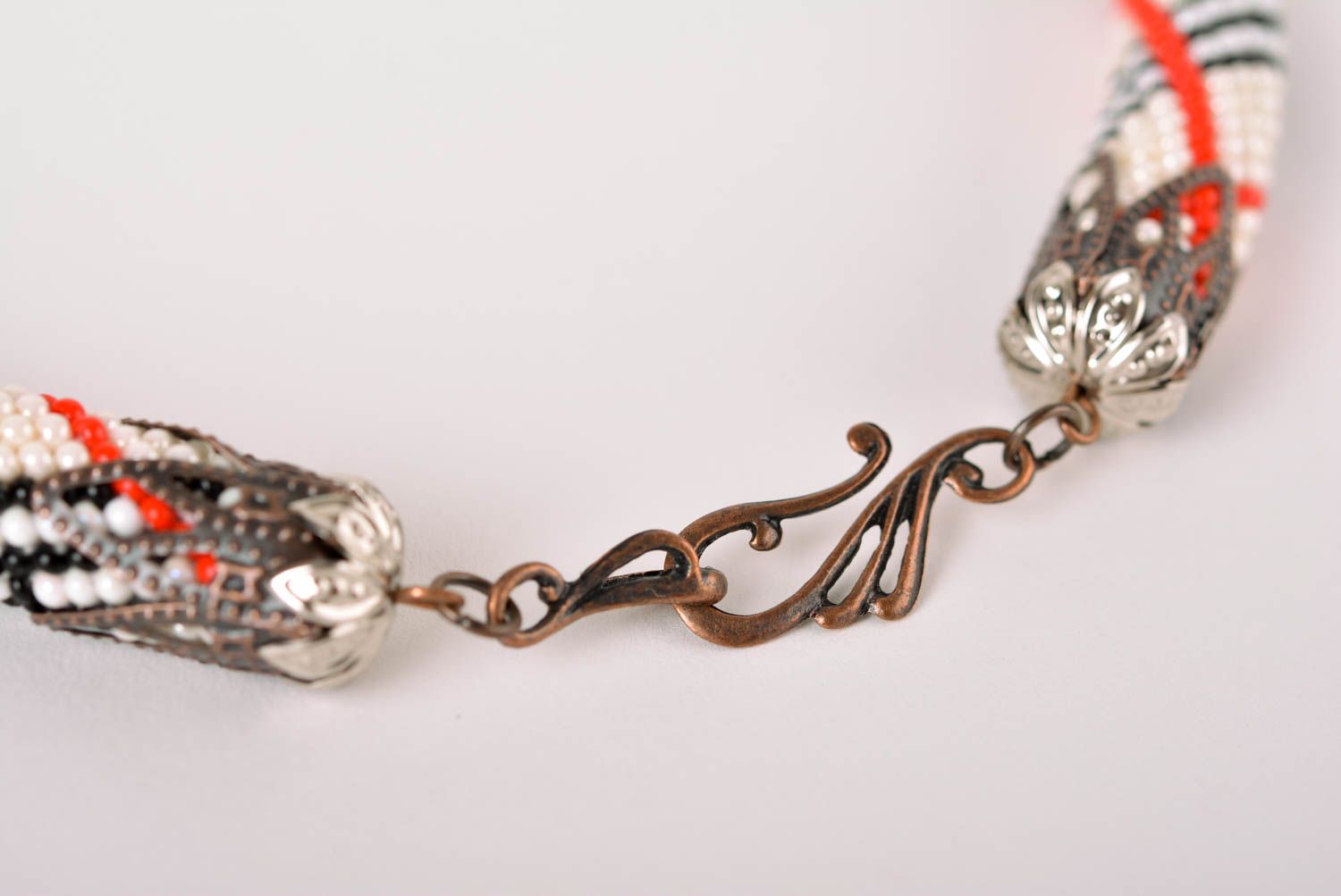 Rocailles Kette handgefertigt Collier aus Glasperlen modisch Frauen Accessoire foto 4