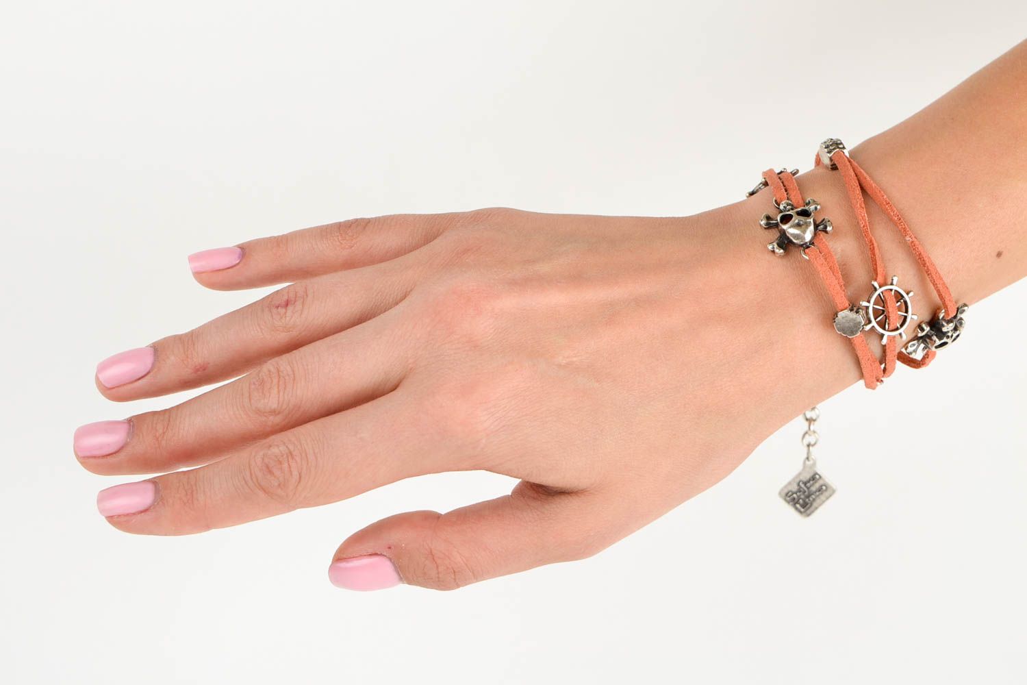 Handmade orange Schmuck Armband aus Metall Designer Schmuck Frauen Accessoire  foto 2