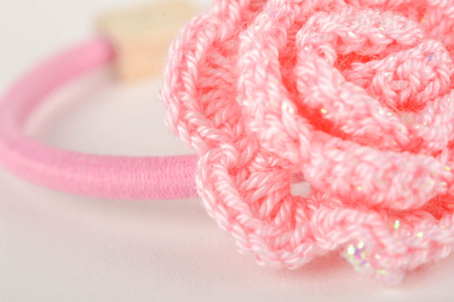 Handmade scrunchy unusual scrunchy for girls gift ideas crocheted scrunchy photo 4