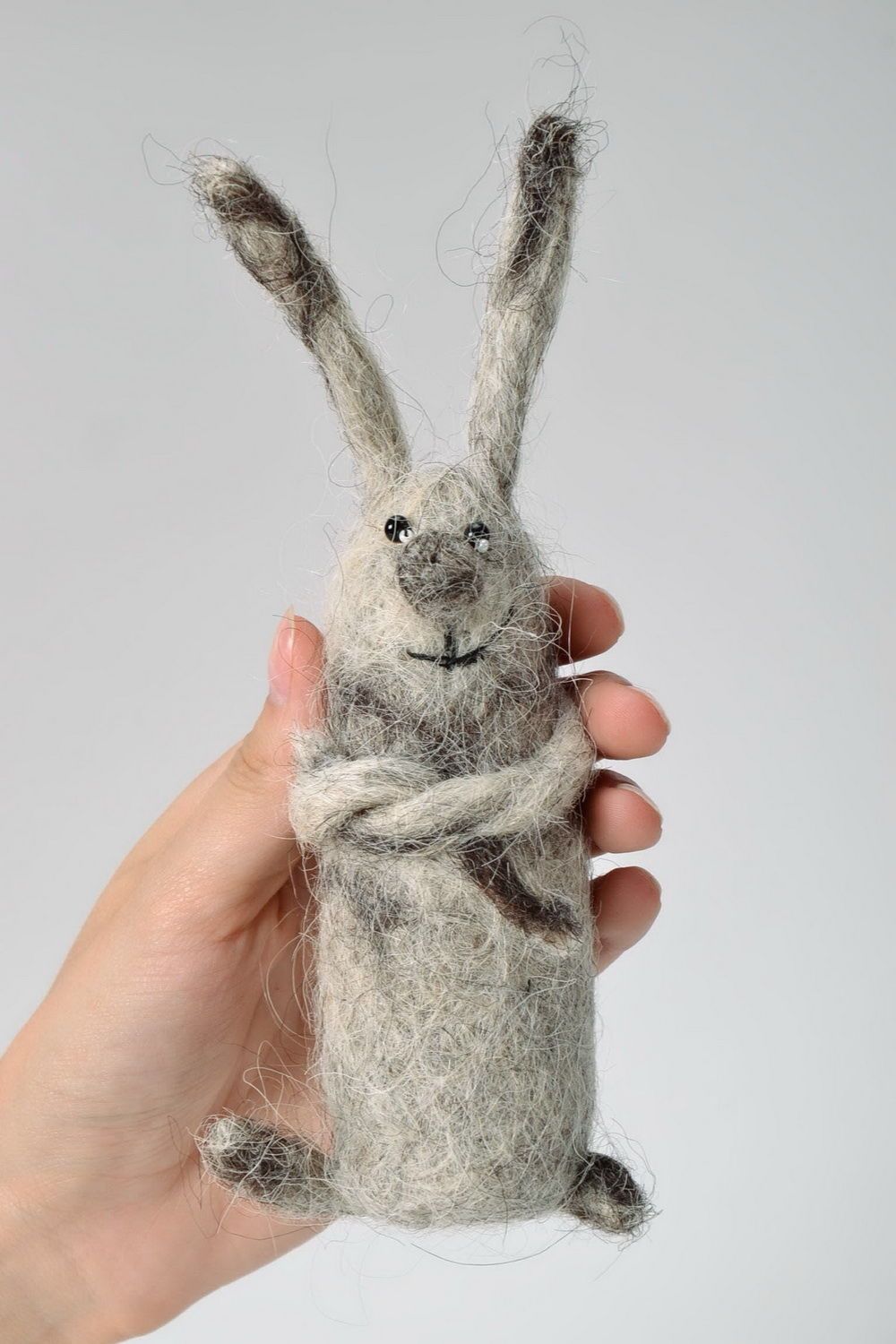 Toy in the technique of the dry and wet felting Bunny photo 2