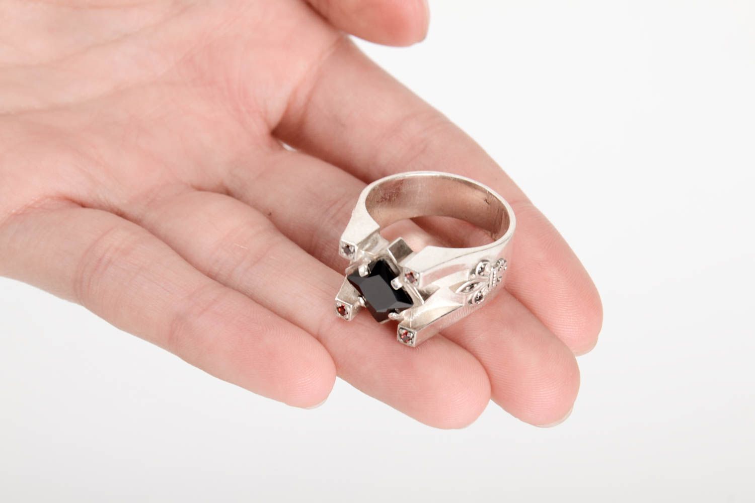 Handmade Schmuck Ring Designer Accessoires Geschenk Ideen Herrenring Silber  foto 5
