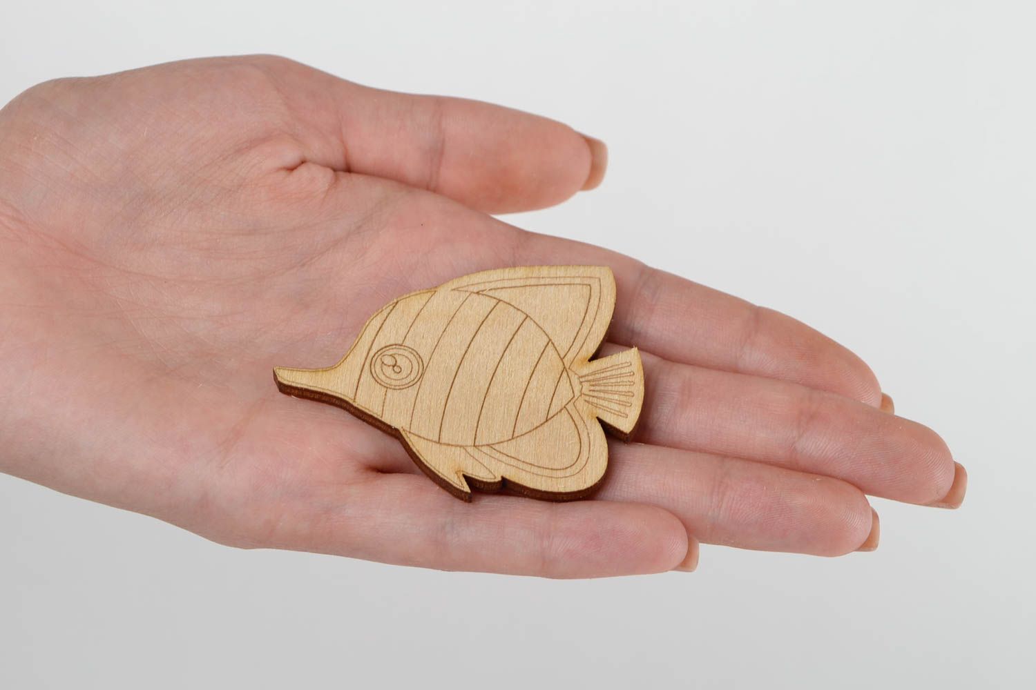 Handmade Figur zum Bemalen Holz Rohling Miniatur Figur Fisch lustig interessant foto 2