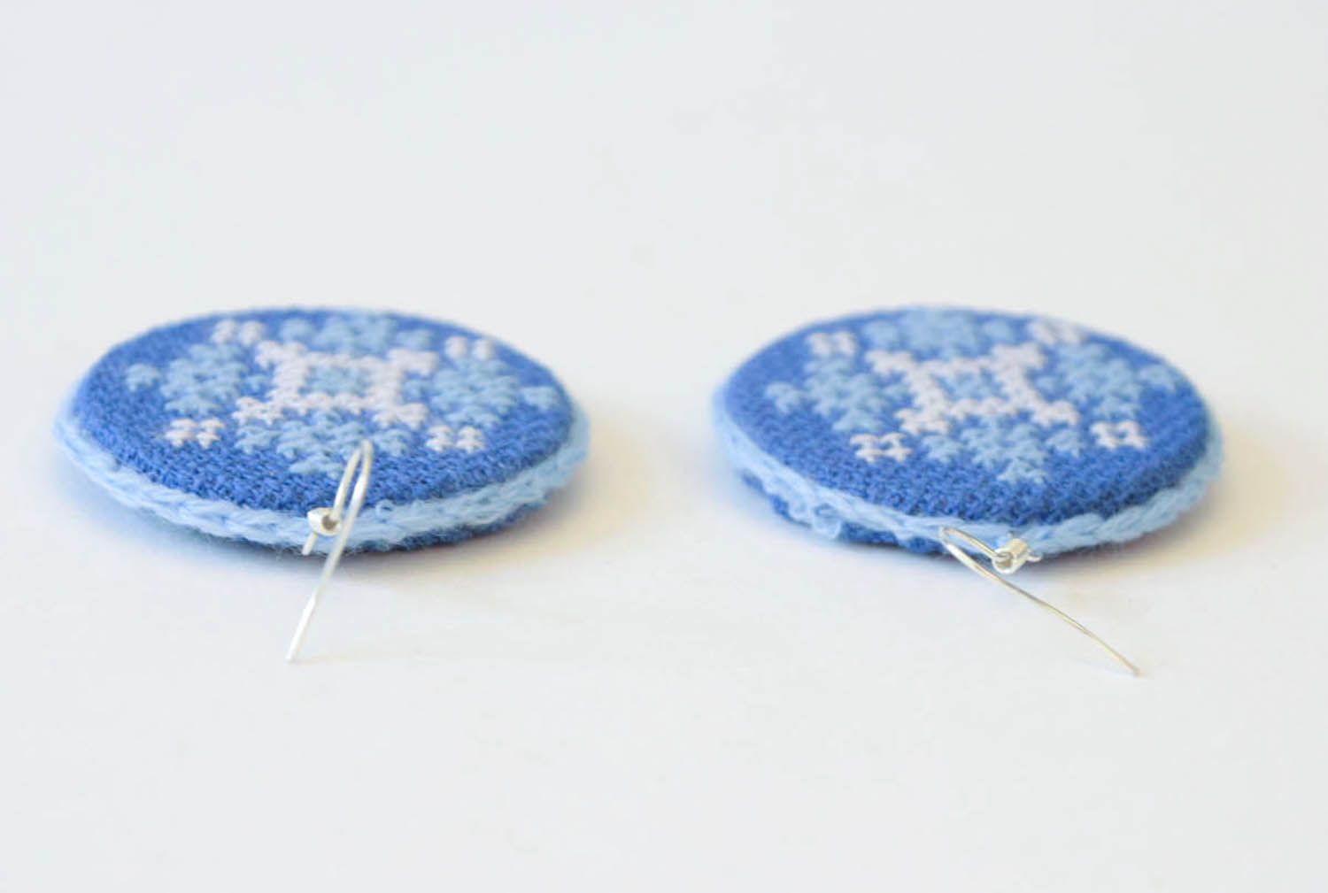 Earrings with handmade embroidery photo 4