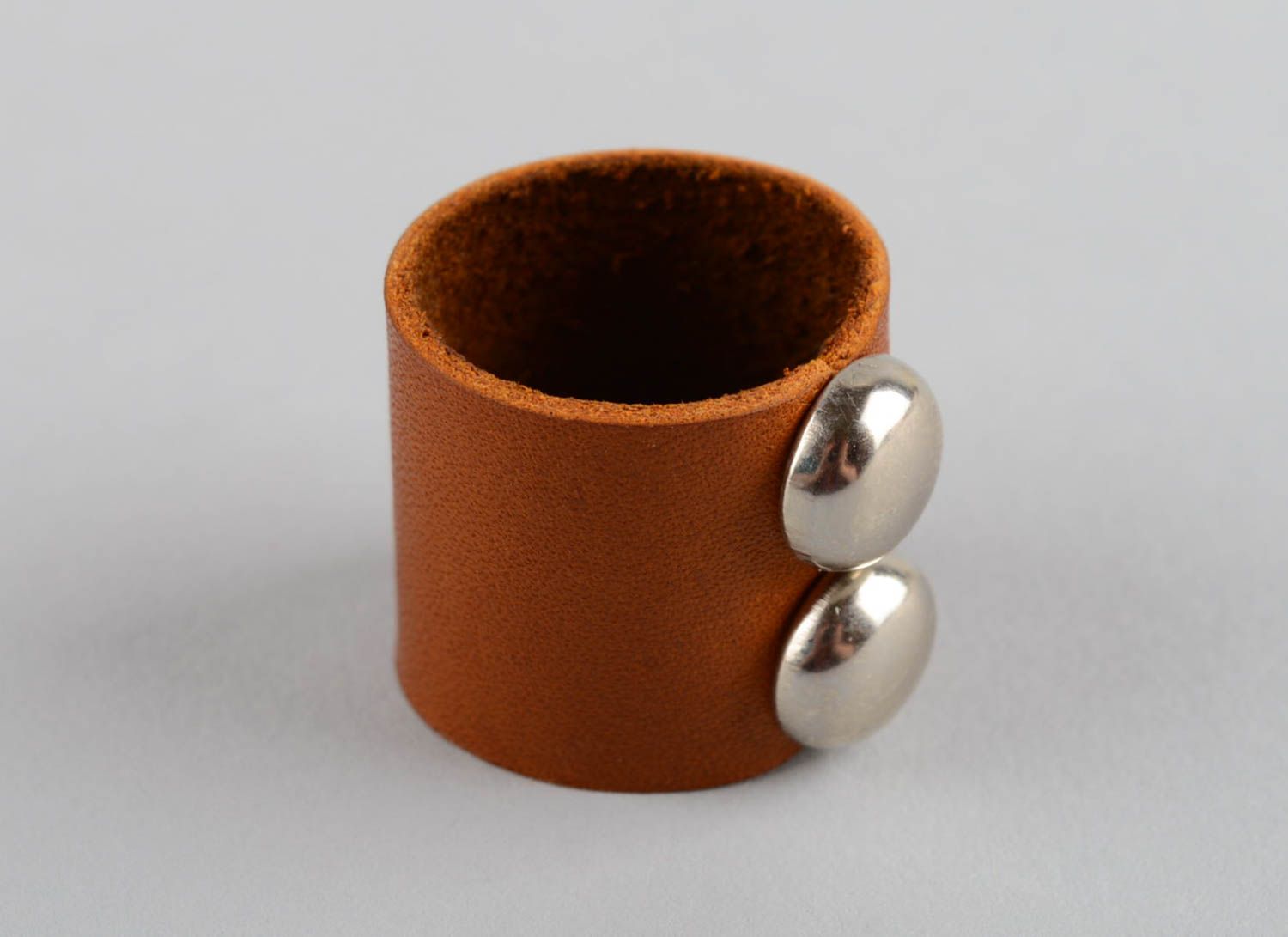 Ring Damen Ring Schmuck handmade Leder Ring Designer Accessoires in Braun foto 4