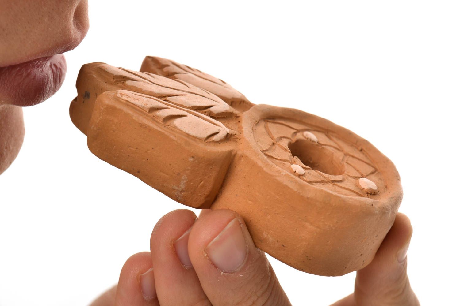 Keramik Handarbeit kleine Pfeife Geschenk aus Ton Pfeife zum Rauchen schön foto 1